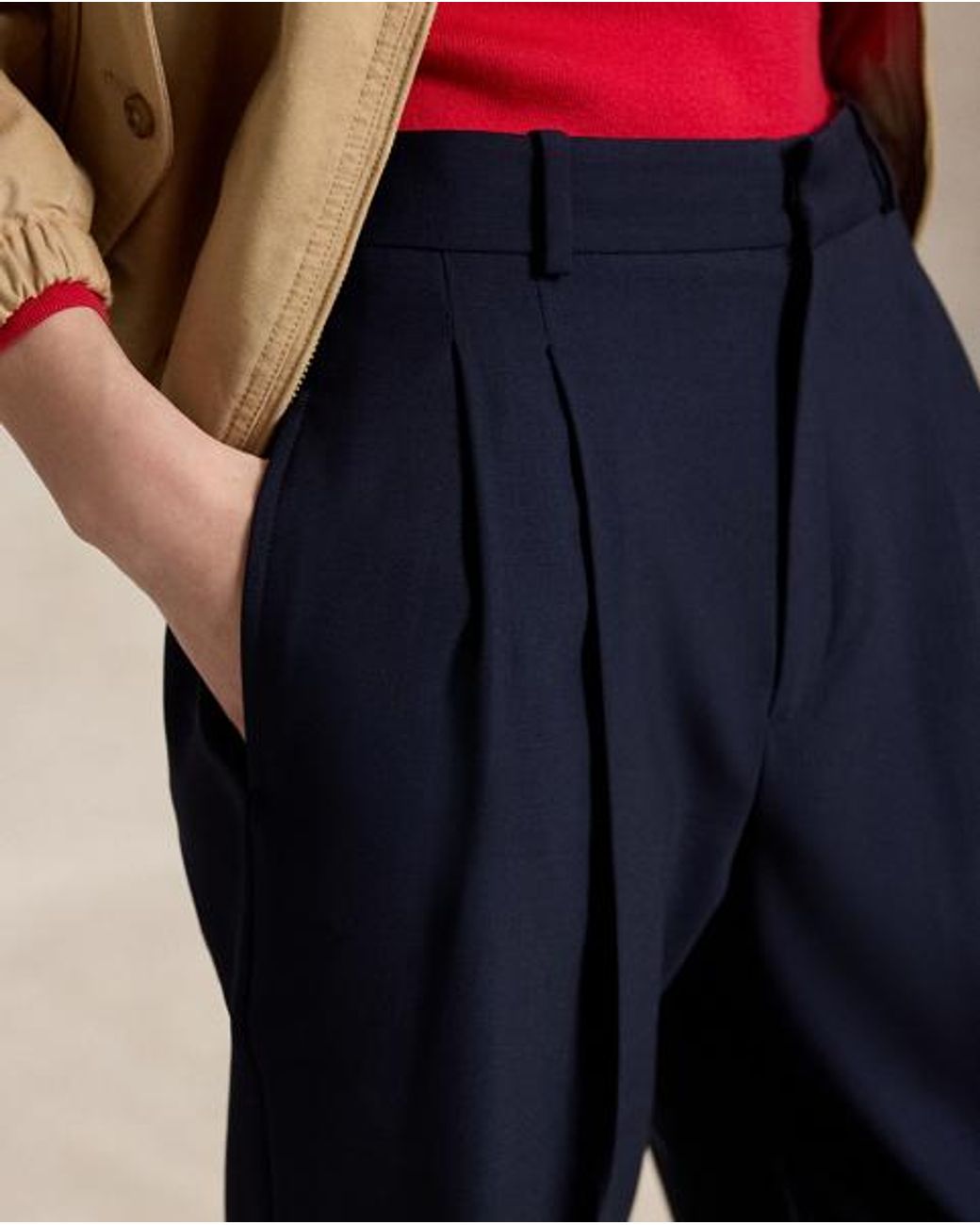 Polo Ralph Lauren Blue Bacall Wool-Blend Faille Trouser