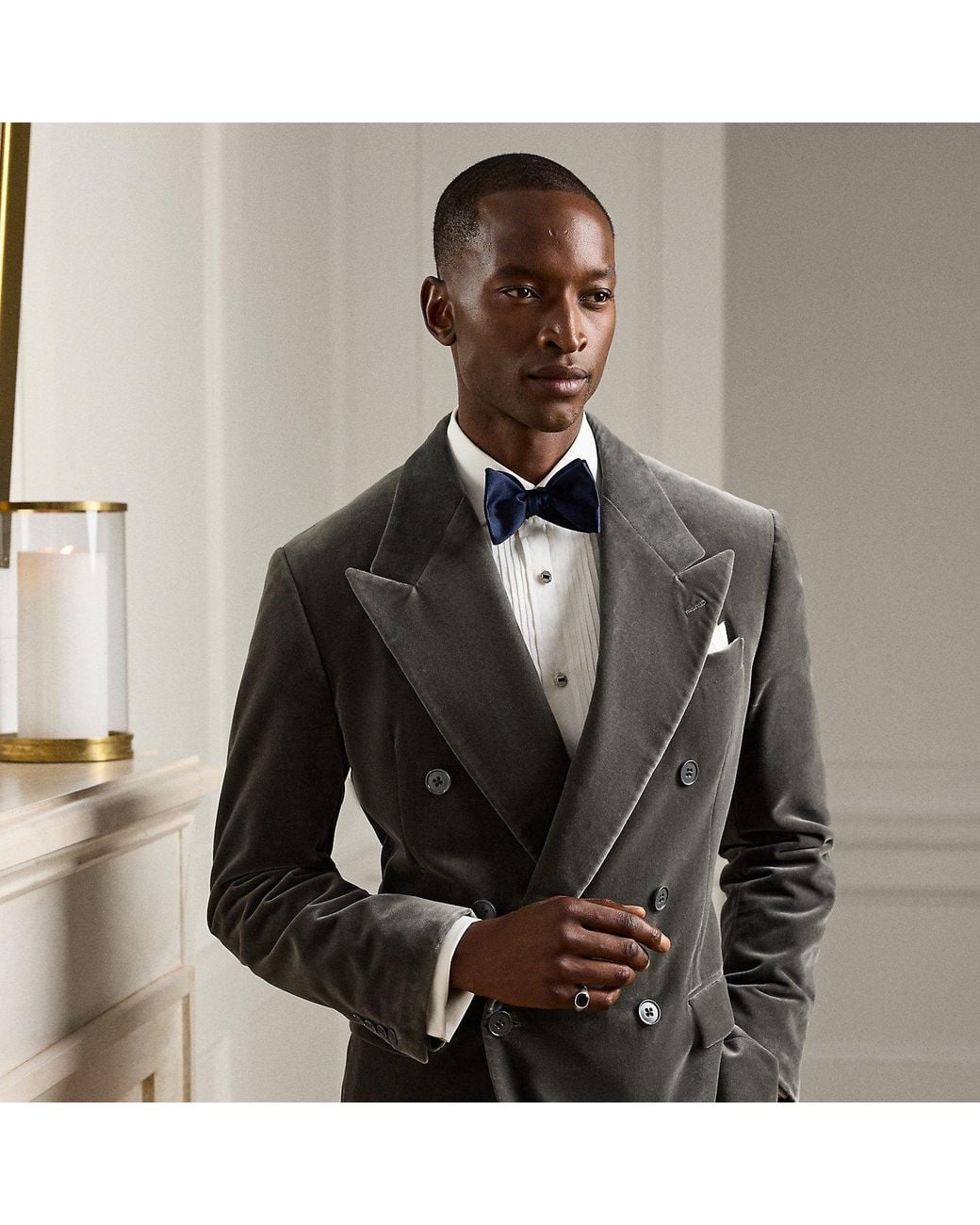 Ralph Lauren Gray Ralph Lauren Glenn Hand-Tailored Velvet Jacket for men