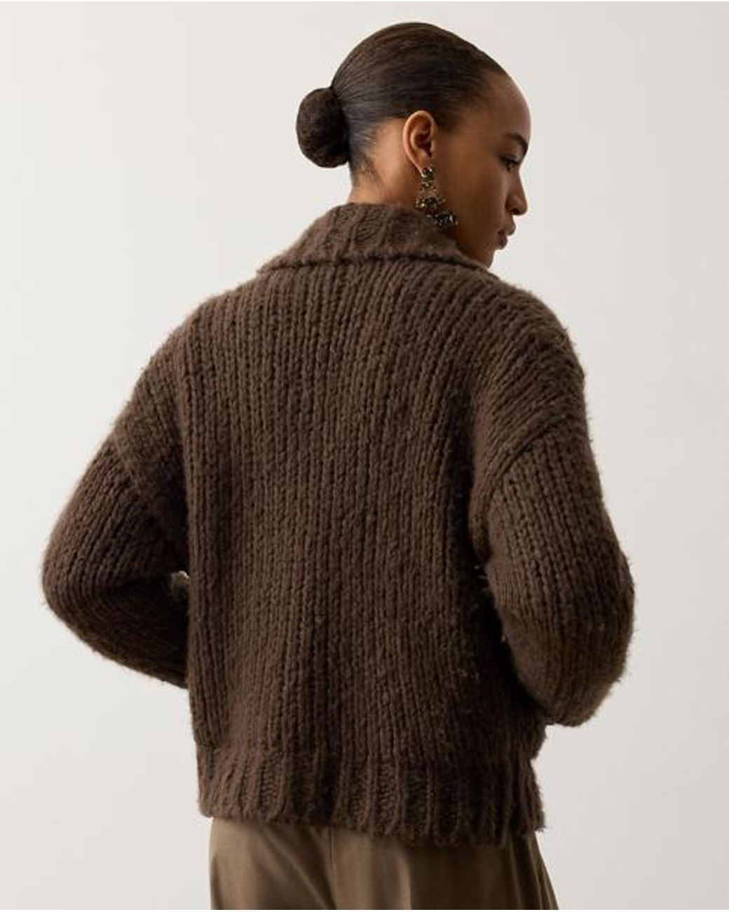 Ralph Lauren Brown Cashmere Jumper Flight Jacket