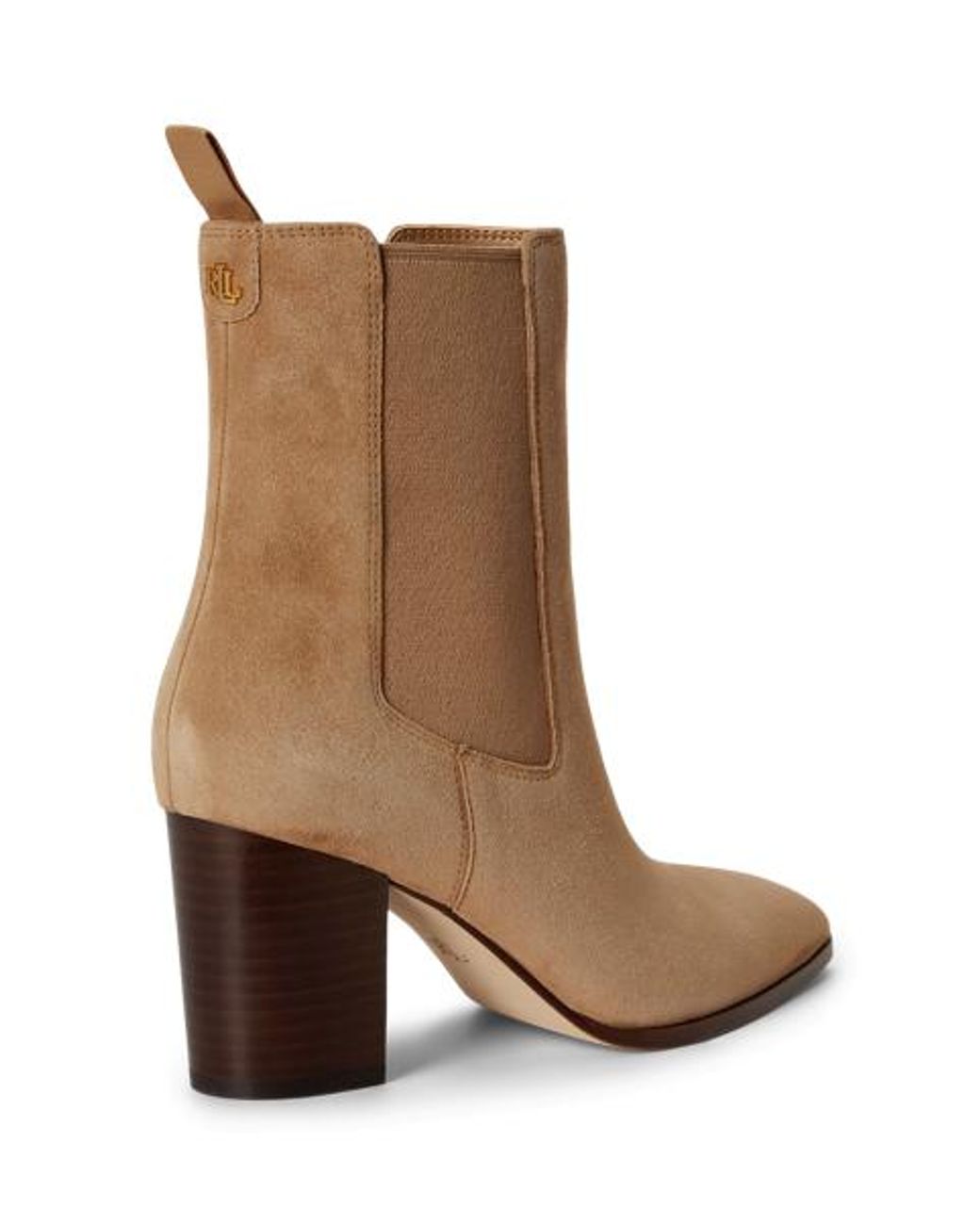 Ralph Lauren Brown Raelynn Sheep-Suede Bootie
