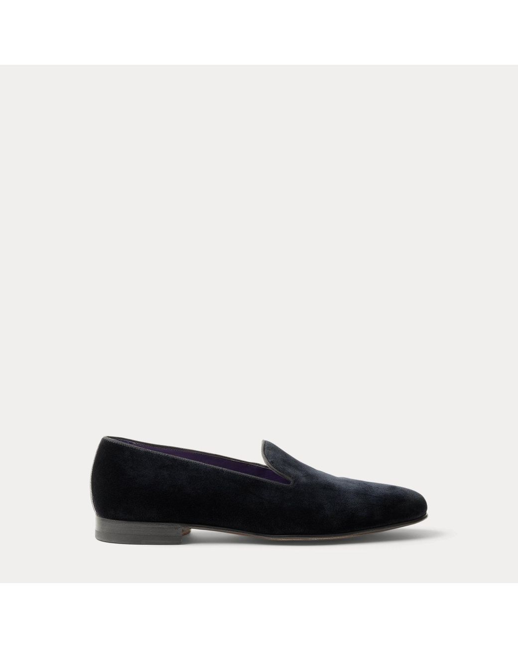 Ralph Lauren Black Alonzo Velvet Slipper for men