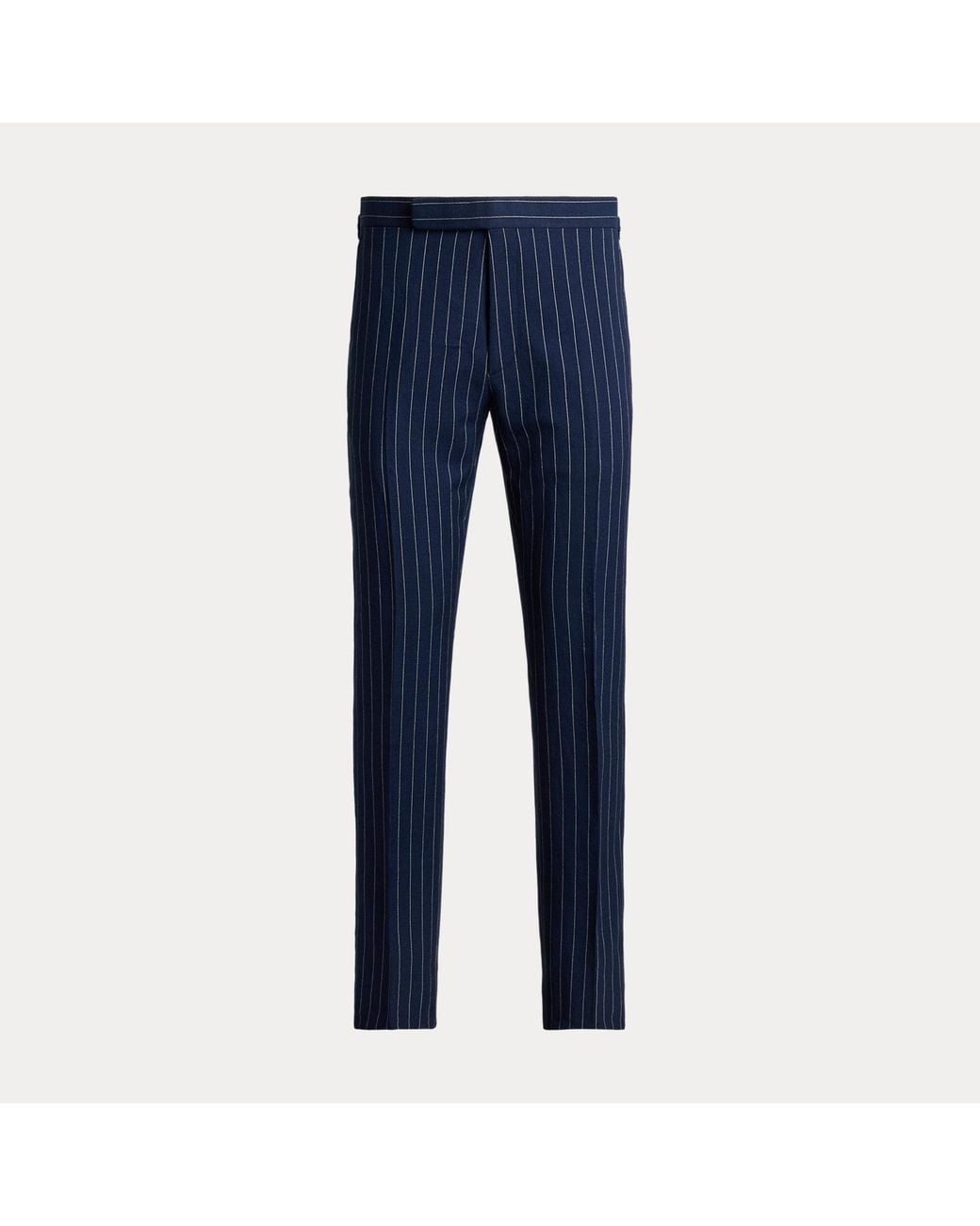 Ralph Lauren Blue Gregory Hand-Tailored Striped Trousers for men