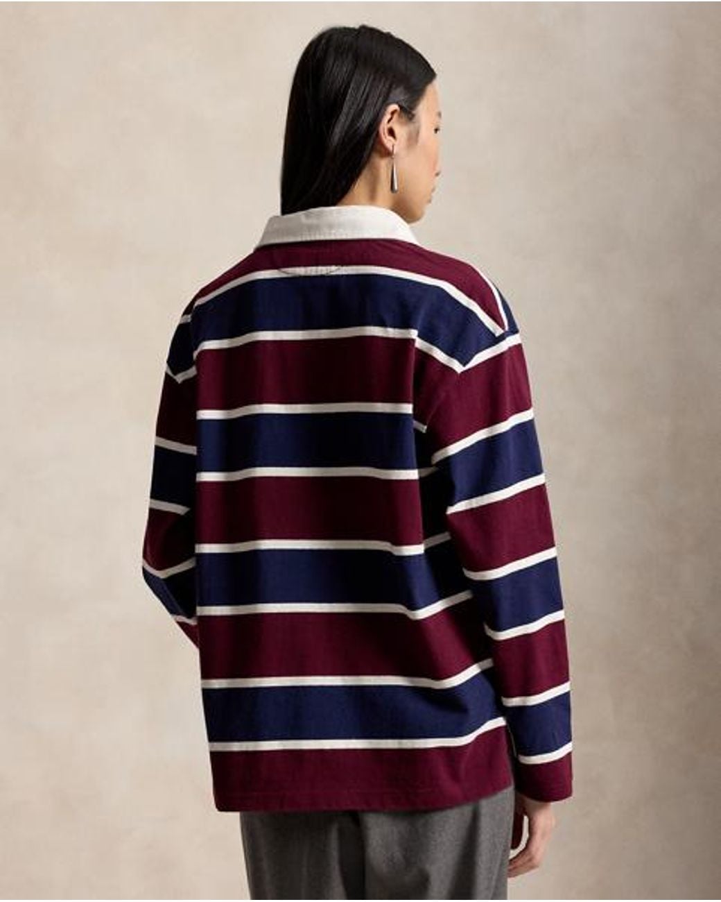 Polo Ralph Lauren Black Oversize Cotton Rugby Shirt