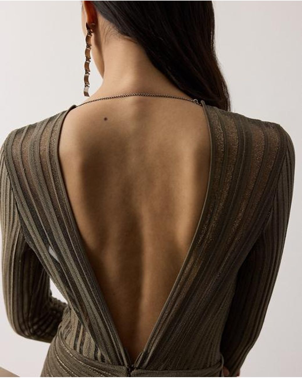 Ralph Lauren Green Dabney Pleated Metallic Evening Dress