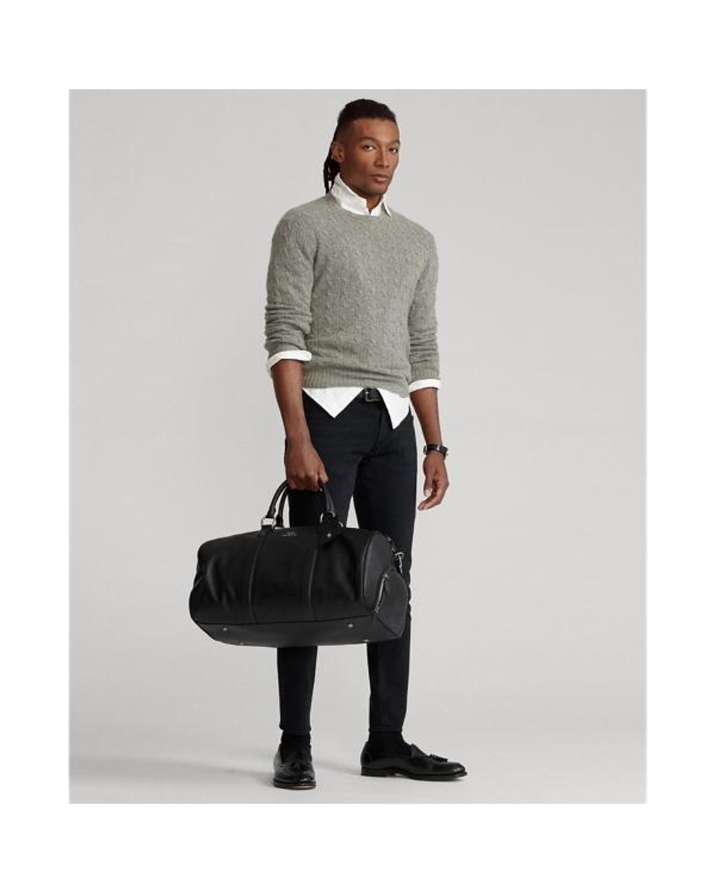 Ralph lauren leather weekend bag best sale