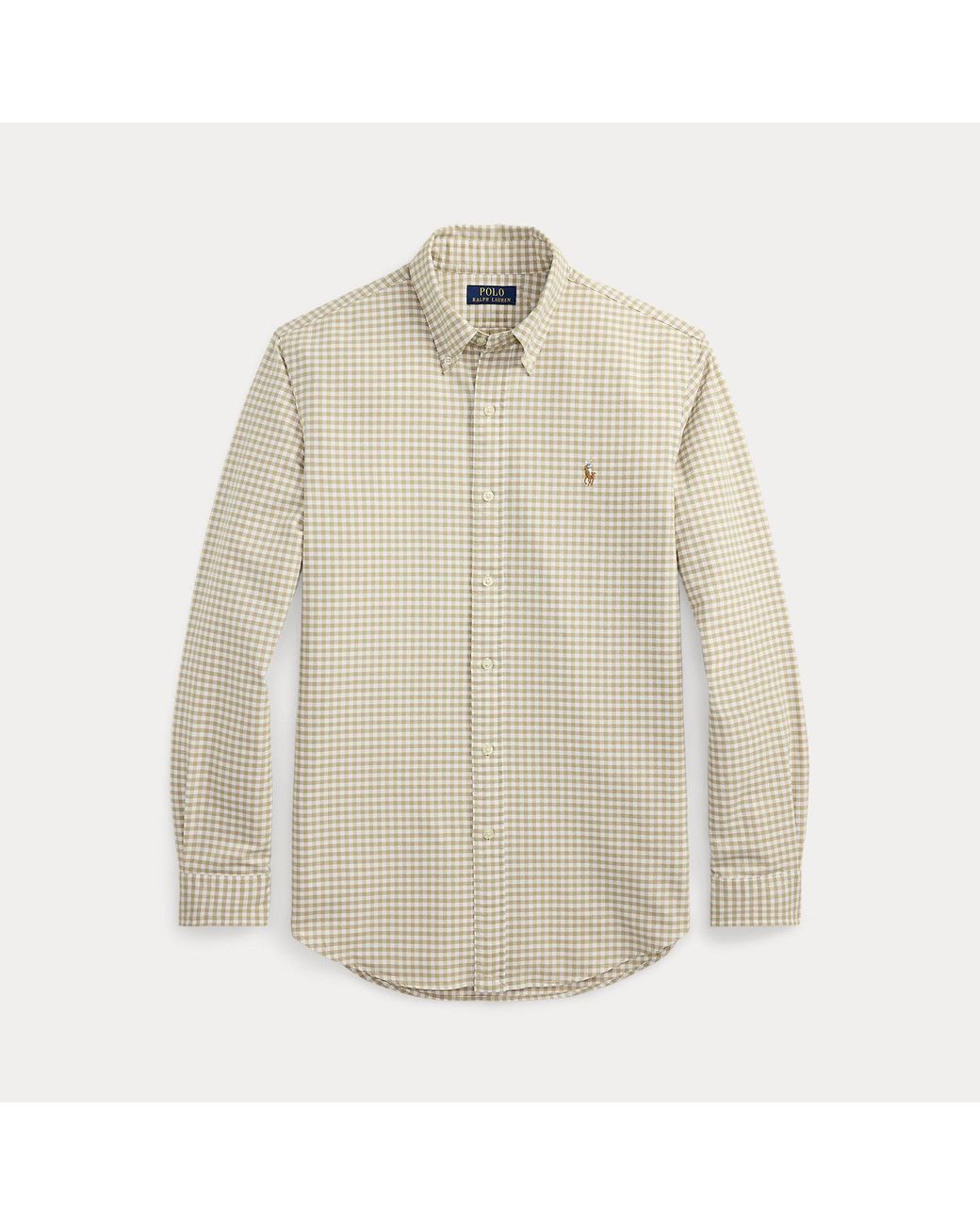 Polo Ralph Lauren Natural Custom Fit Gingham Oxford Shirt for men