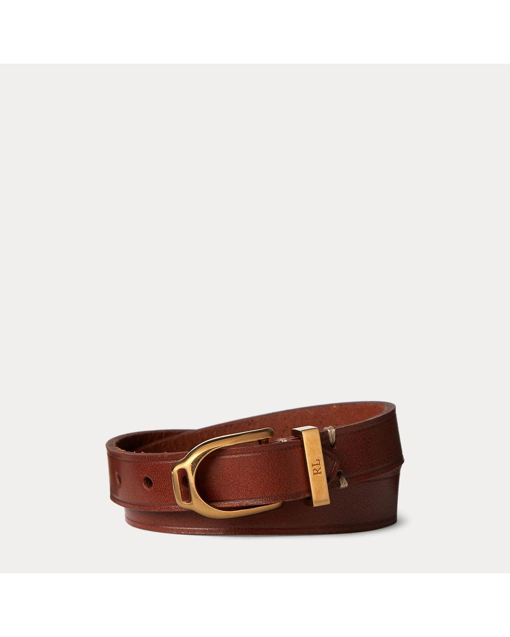 Ralph Lauren Brown Welington Double-wrap Skinny Bracelet