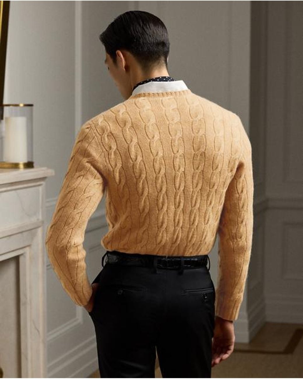 Ralph Lauren Multicolor Cable-Knit Cashmere Sweater for men