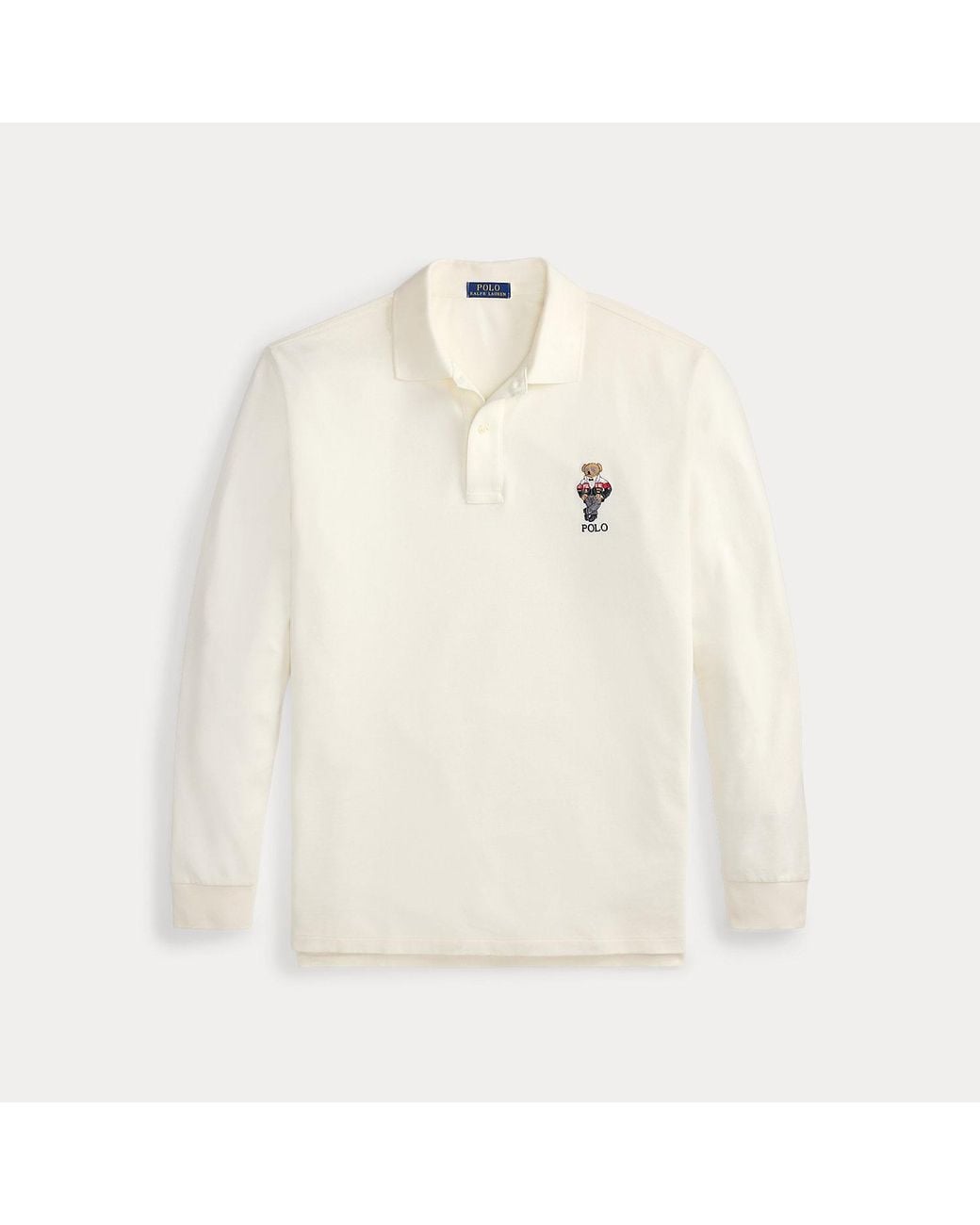 Polo Ralph Lauren White Polo Bear Mesh Polo Shirt for men