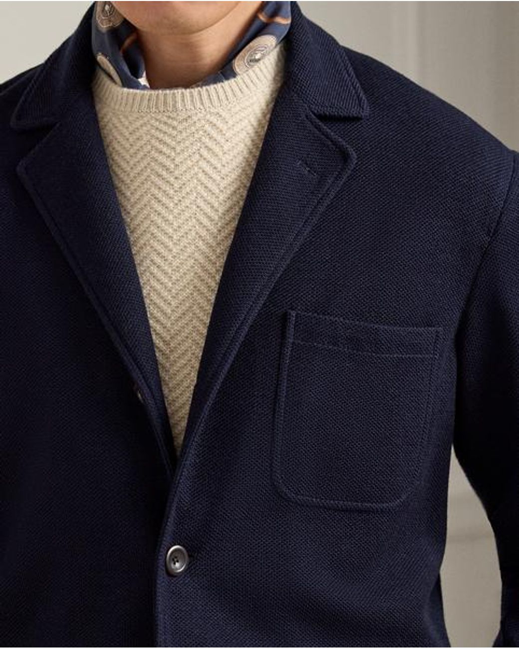 Ralph Lauren Blue Hand-Tailored Wool-Blend Piqué Jacket for men