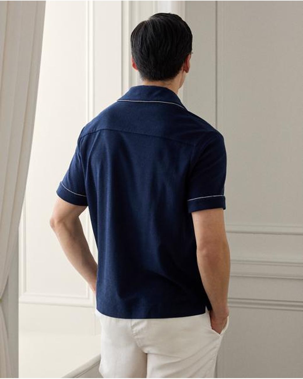 Ralph Lauren Blue Cotton-Silk Terry Shirt for men