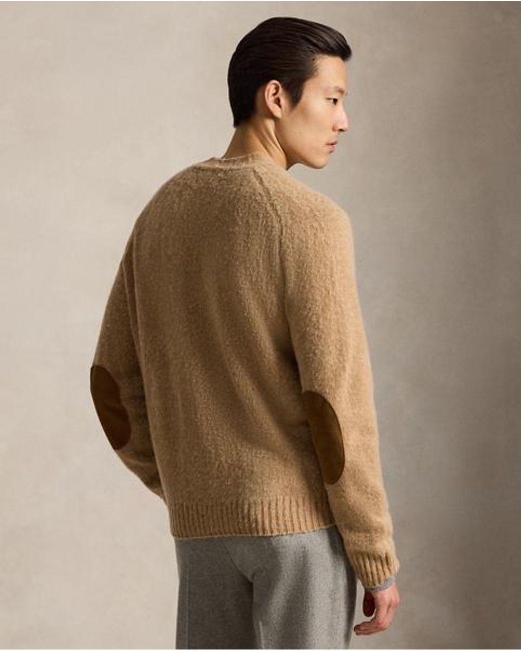 Polo Ralph Lauren Natural Suede-Patch Wool-Cashmere Cardigan for men