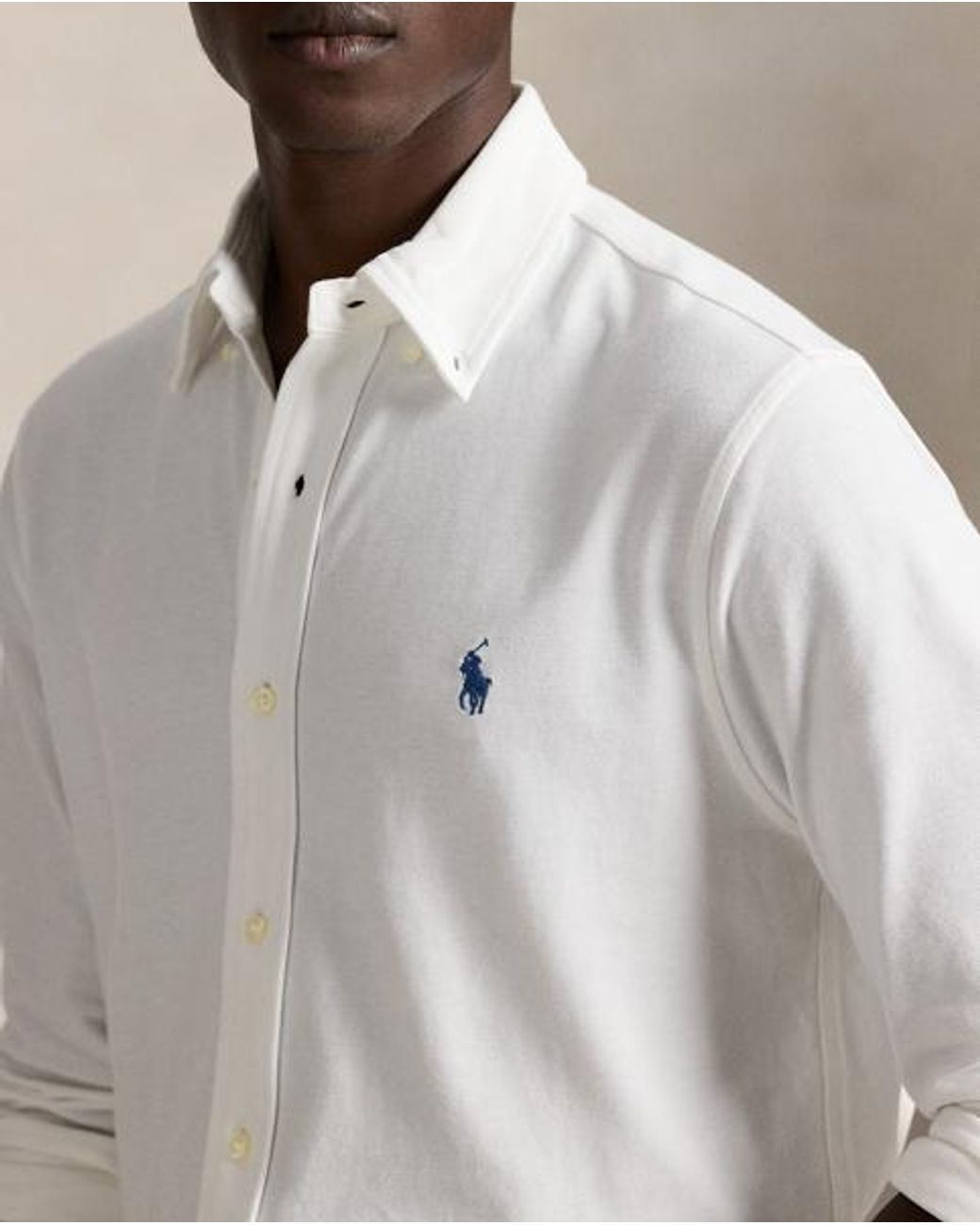 Polo Ralph Lauren White Featherweight Mesh Shirt for men