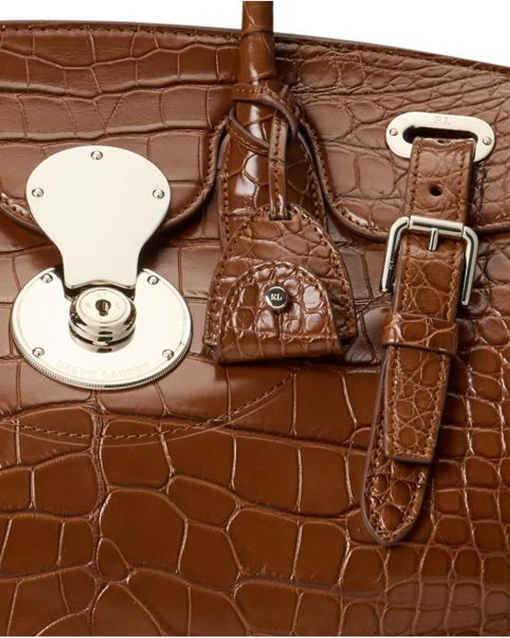 Ralph Lauren Brown Ricky 33 Alligator Bag
