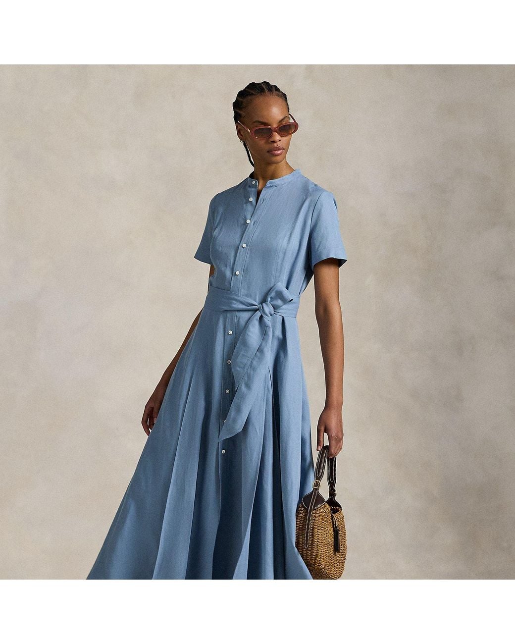 ralph lauren a line dress Belted Silk-Blend A-Line in Blue this Polo Ralph Lauren кружевное свадебное платье Brglopf Women 50s 60s Size:X-Small