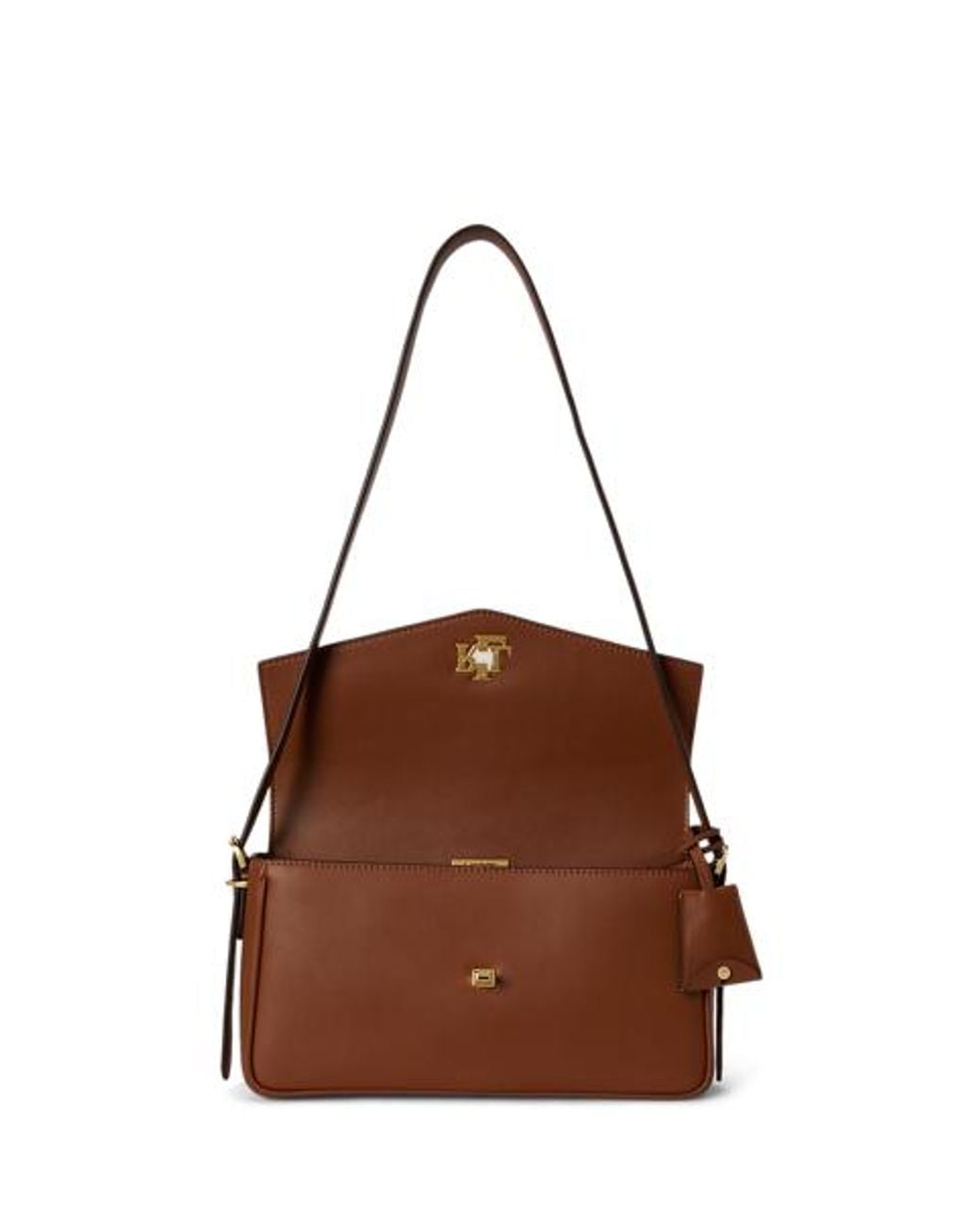 Ralph Lauren Brown Nappa Leather Medium Farrah Shoulder Bag