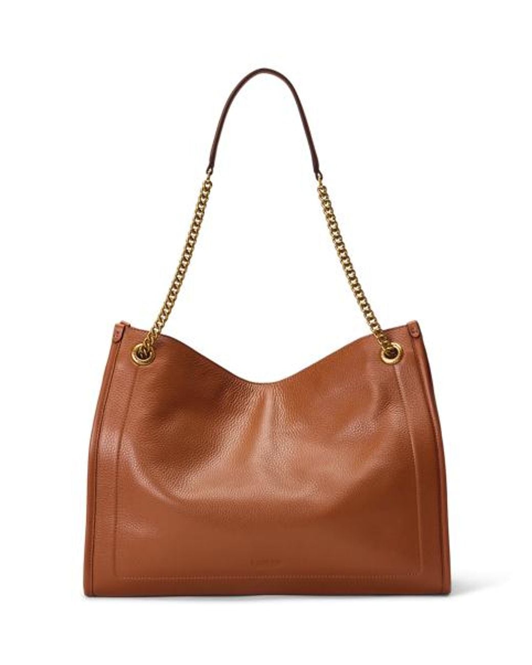 Ralph Lauren Blue Pebbled Leather Large Bradley Tote Bag