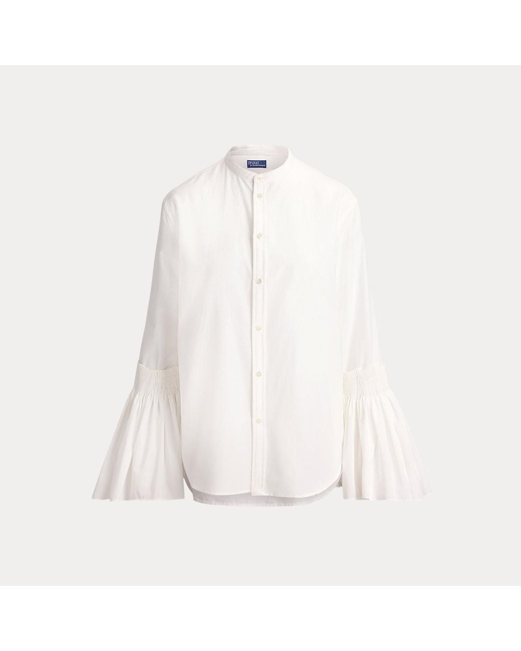 Polo Ralph Lauren White Cotton-Silk Bell-Sleeve Shirt