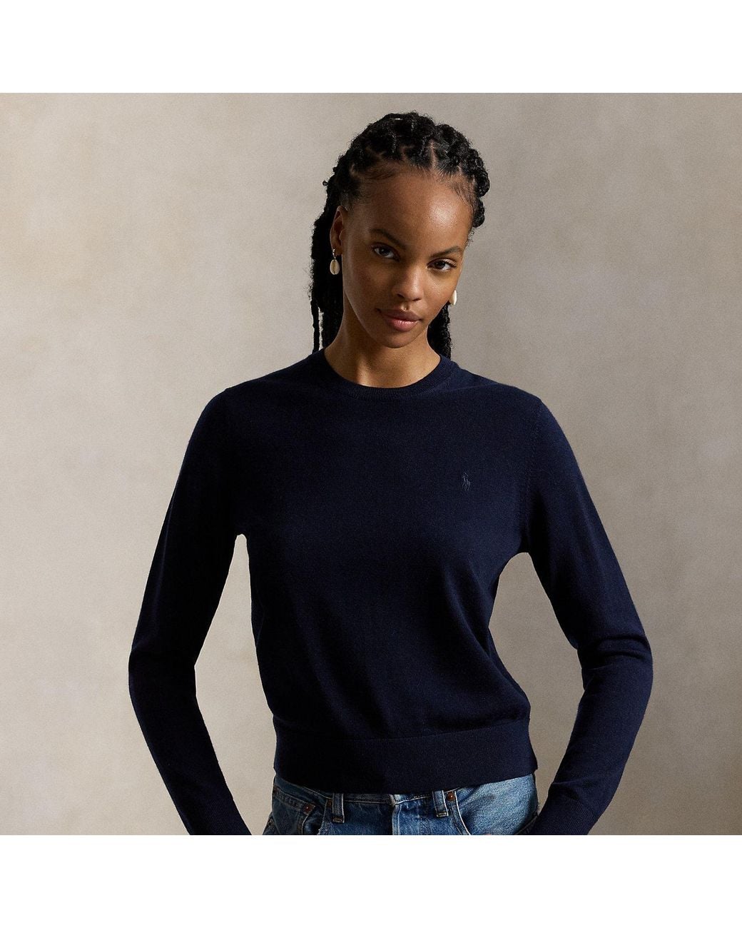 Polo Ralph Lauren Blue Wool Crewneck Jumper