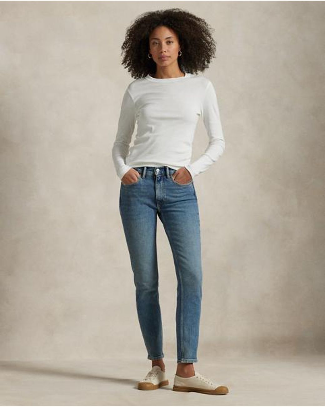 Polo Ralph Lauren Blue Mid-Rise Super-Slim Jean