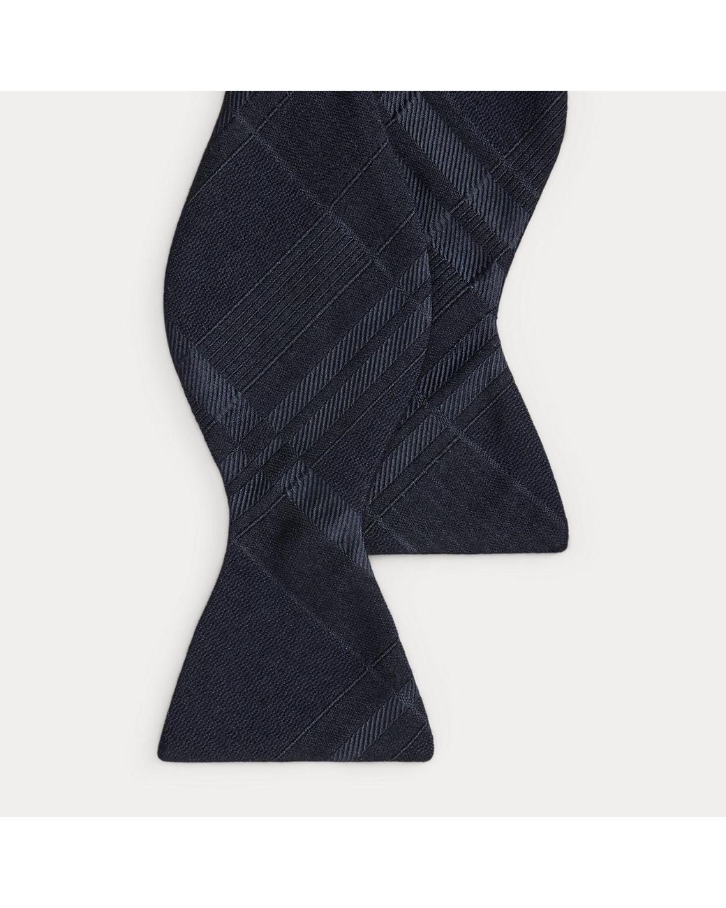 Ralph Lauren Blue Plaid Silk-Cashmere Bow Tie for men