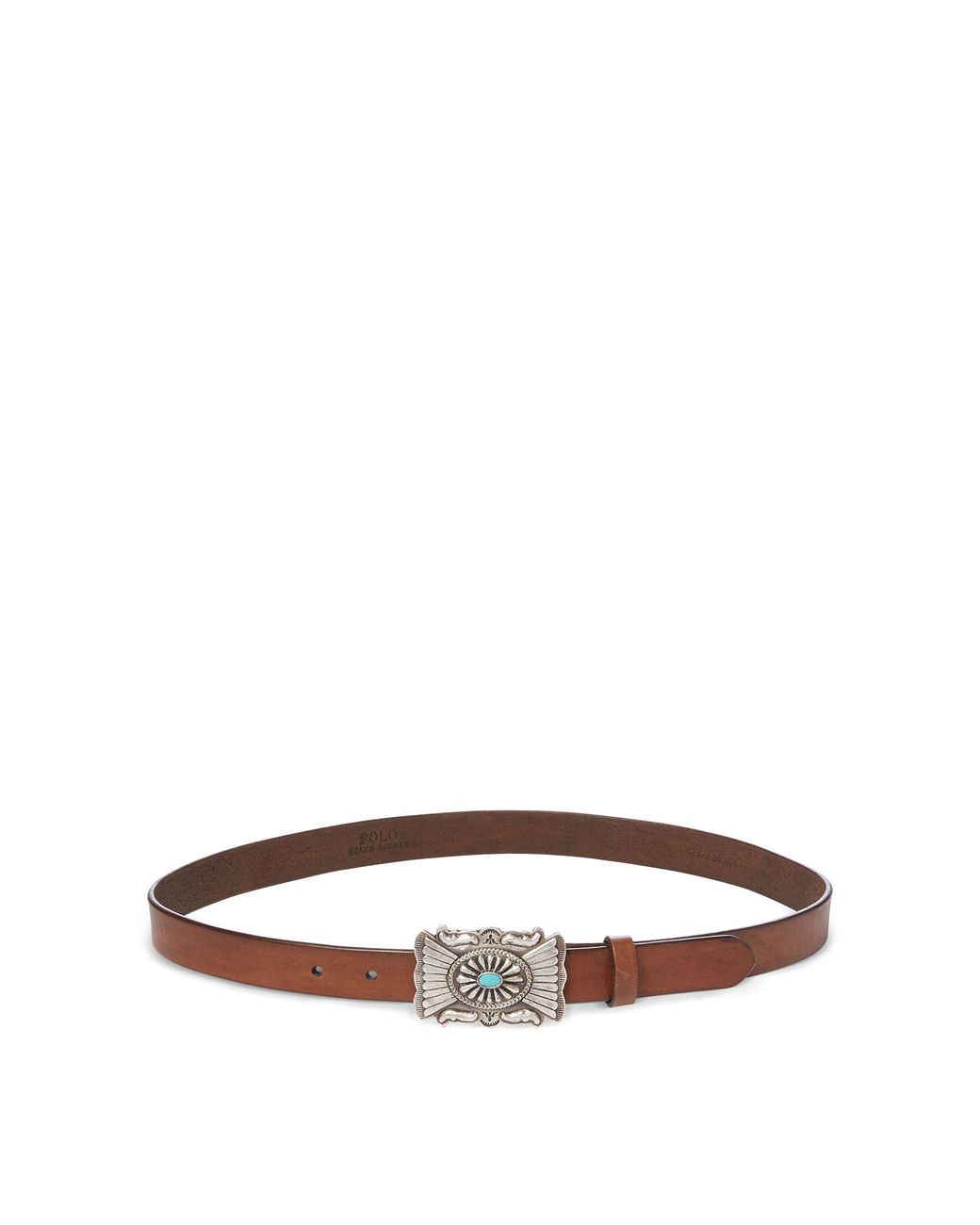 Polo Ralph Lauren Leather Conchoplaquebuckle Belt Lyst