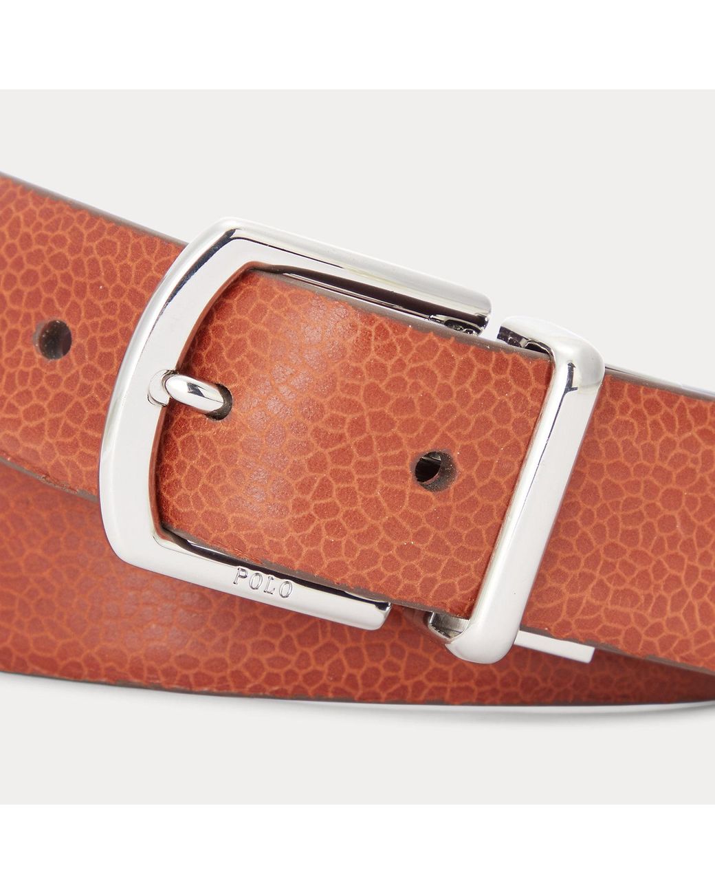 Polo Ralph Lauren Red Reversible Pebble Leather Belt for men