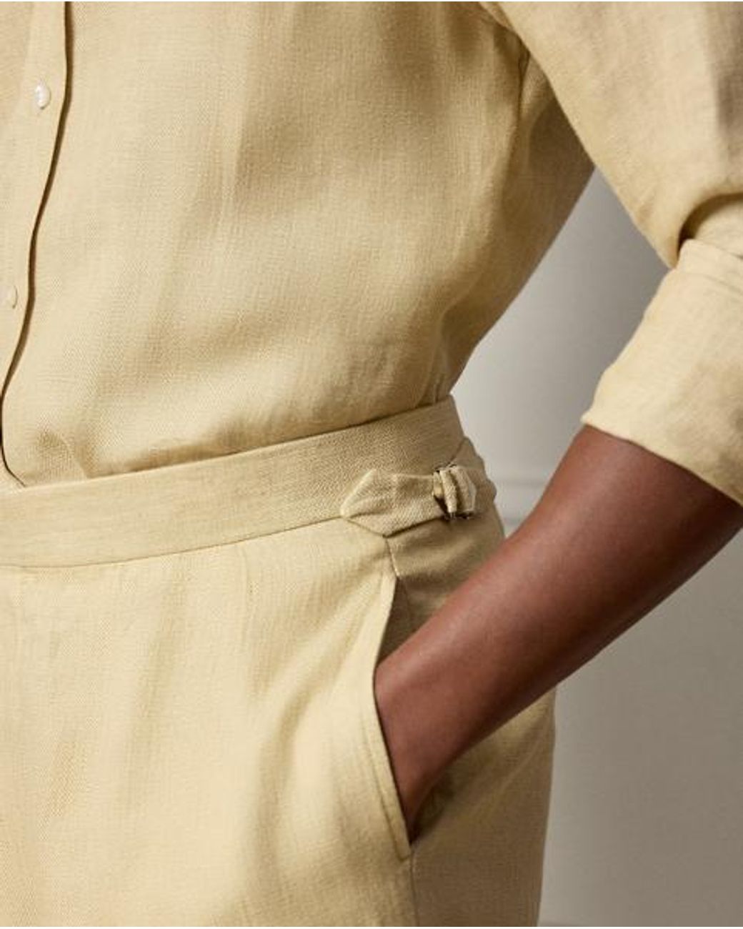 Ralph Lauren Natural Gregory Hand-Tailored Linen Trouser for men