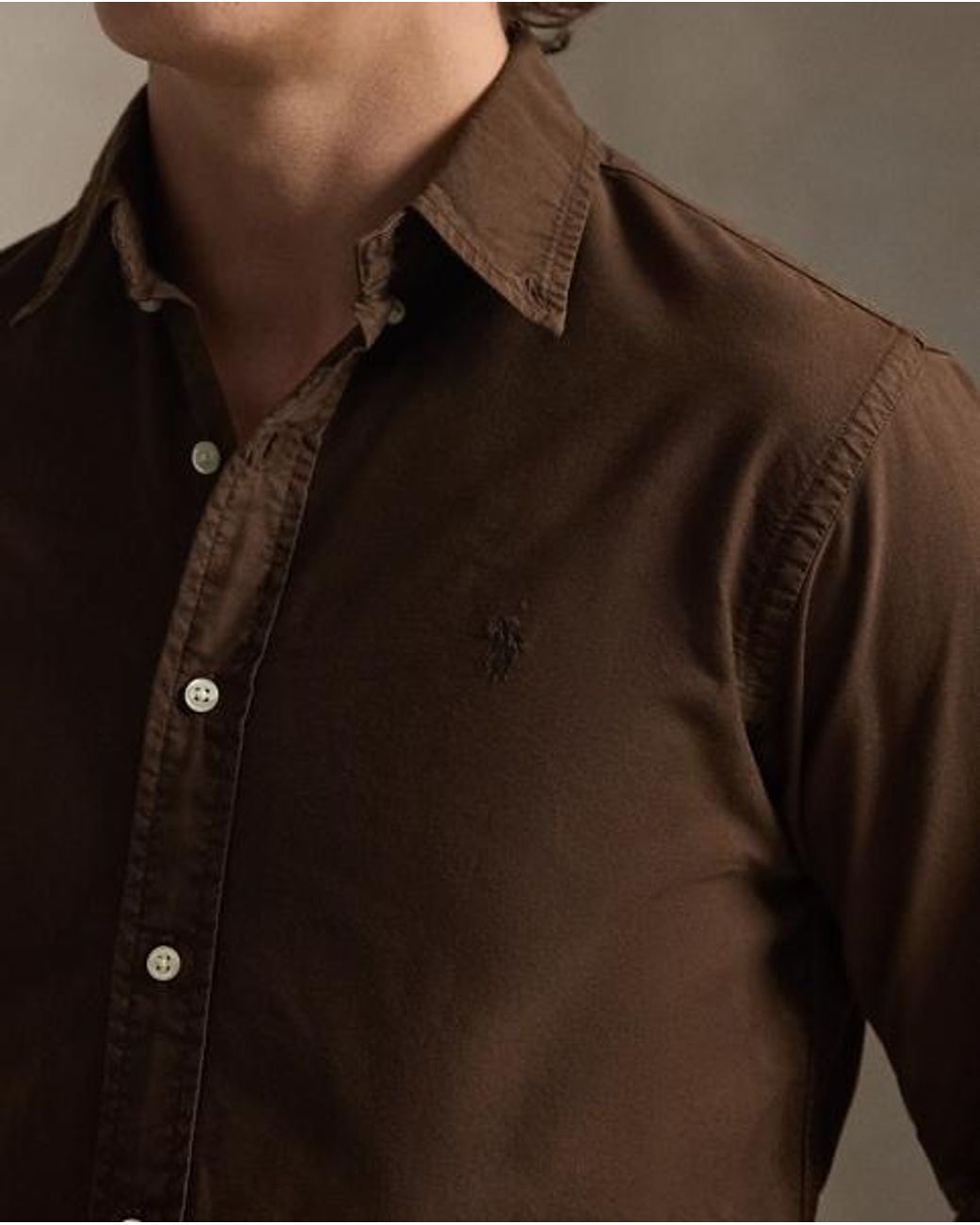 Polo Ralph Lauren Natural Custom Fit Garment-Dyed Oxford Shirt for men