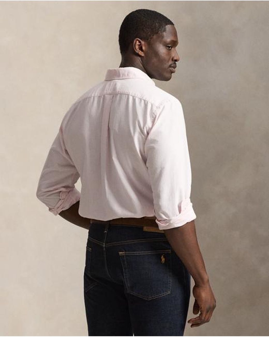 Ralph Lauren Pink Striped Oxford Shirt for men