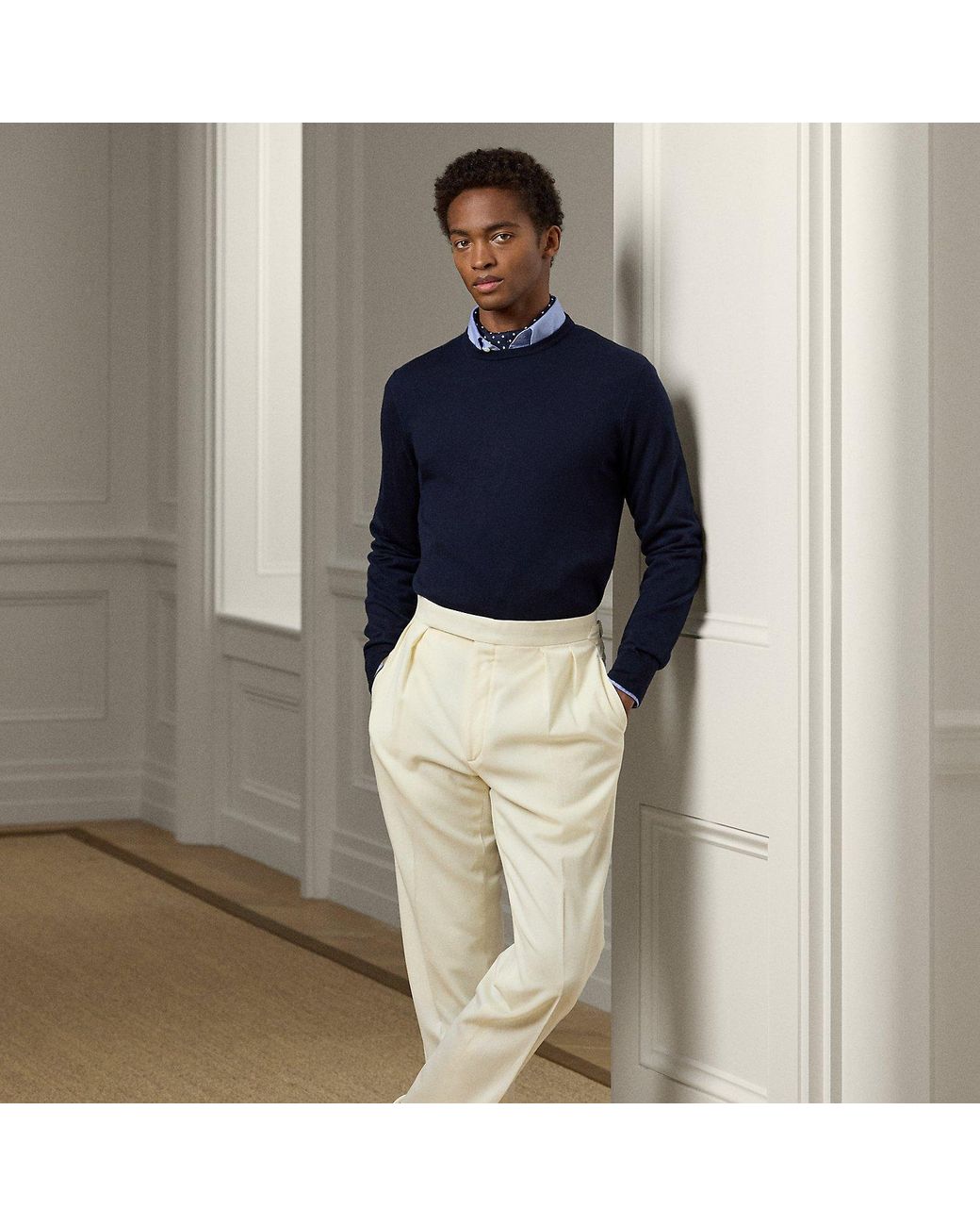 Ralph Lauren Natural Gregory Hand-Tailored Wool Suit Trouser for men