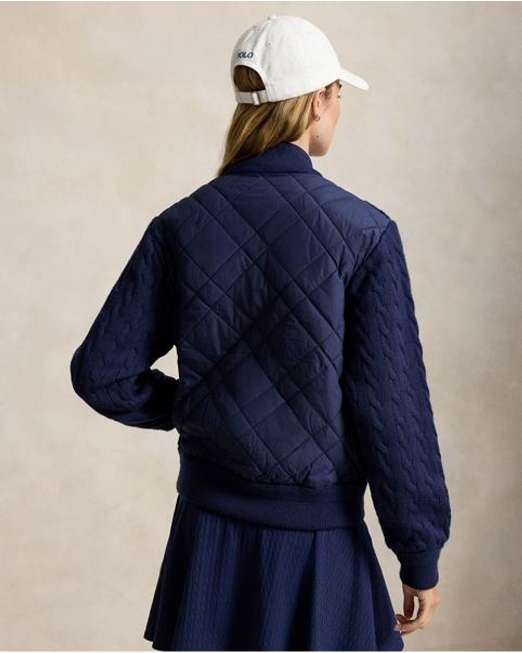 Ralph Lauren Blue Hybrid Cable-Knit Jacket
