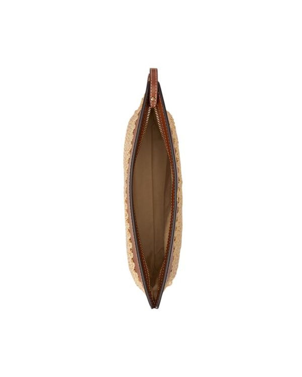 Pochette grande in paglia e pelle di Ralph Lauren in Brown