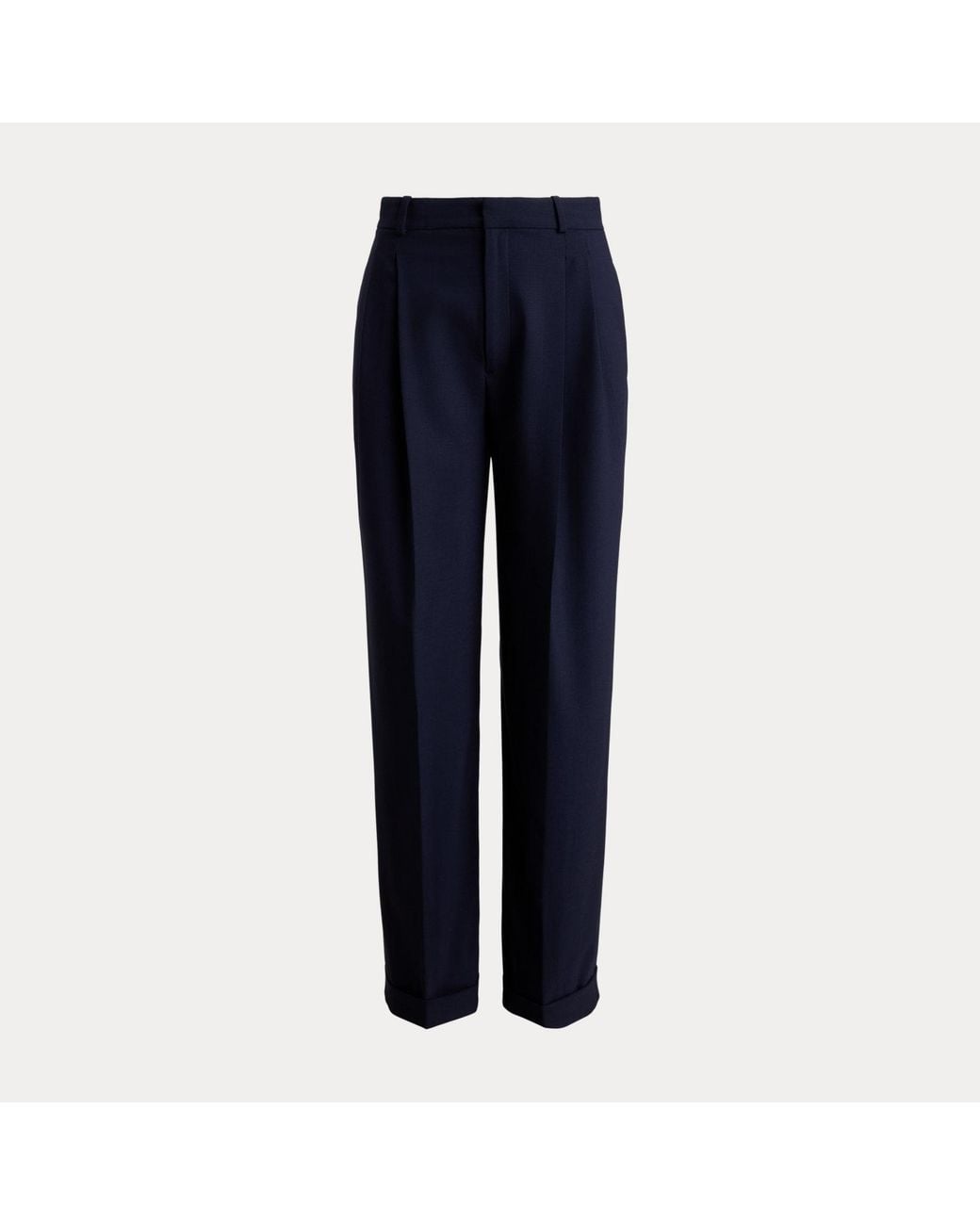Polo Ralph Lauren Blue Bacall Wool-Blend Faille Trouser