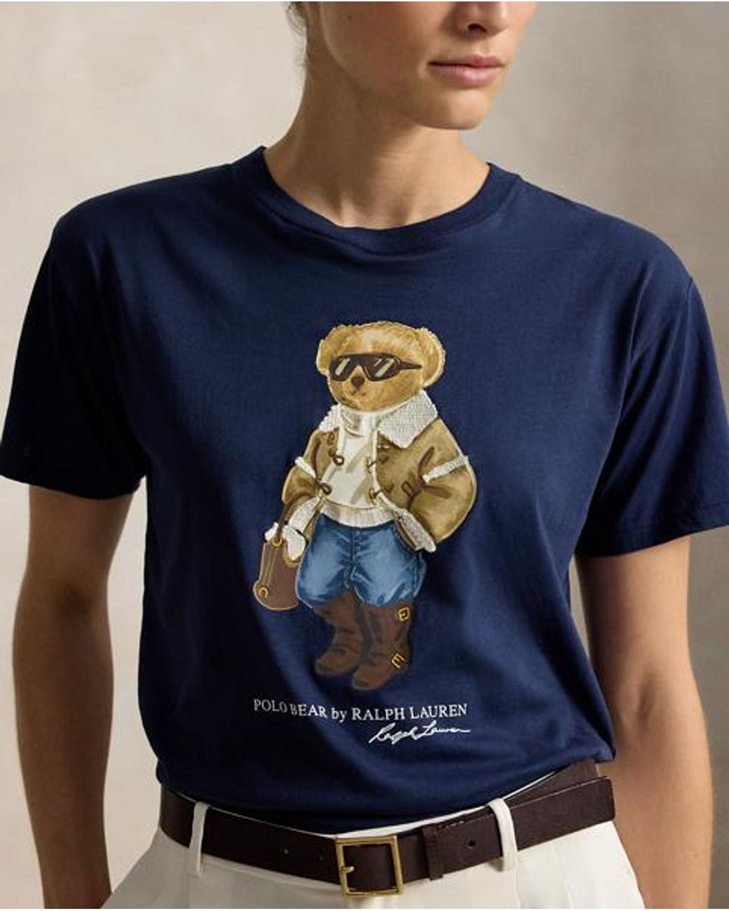 Ralph Lauren Blue Winter Polo Bear Cotton Jersey Tee