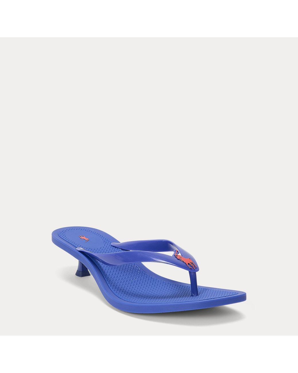 Polo Ralph Lauren Blue Polo Play Kitten Heel Thong Sandal