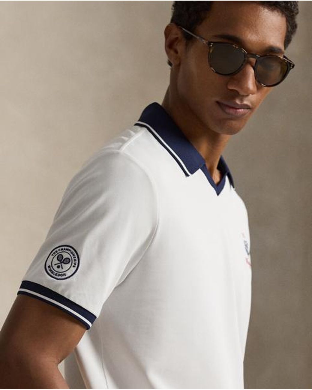 Polo Ralph Lauren White Wimbledon Classic Fit Mesh Polo Shirt for men