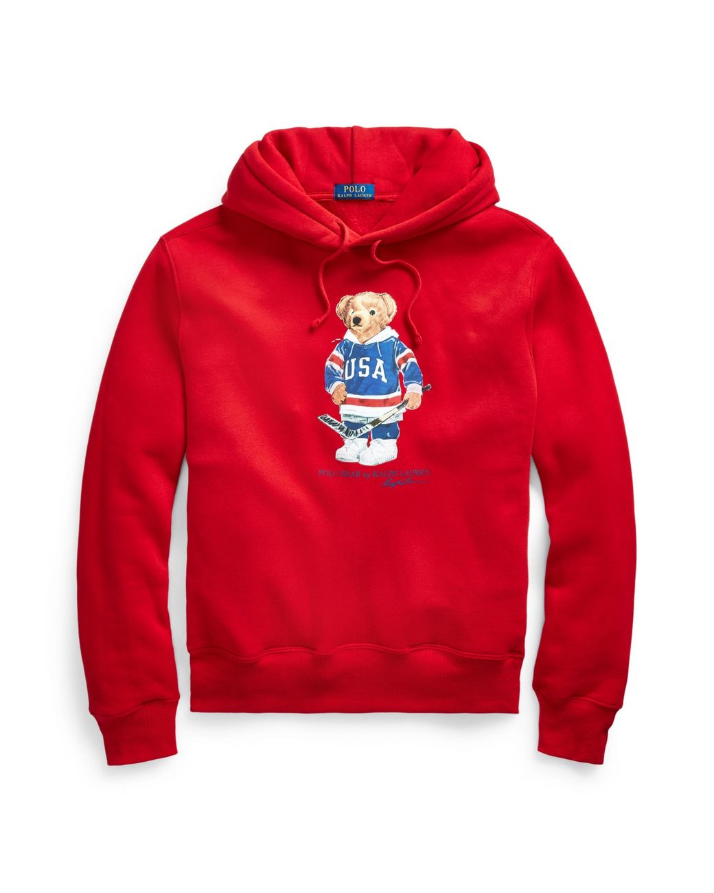 Ralph Lauren Hockey Bear Fleece Hoodie in Red for Men | Lyst