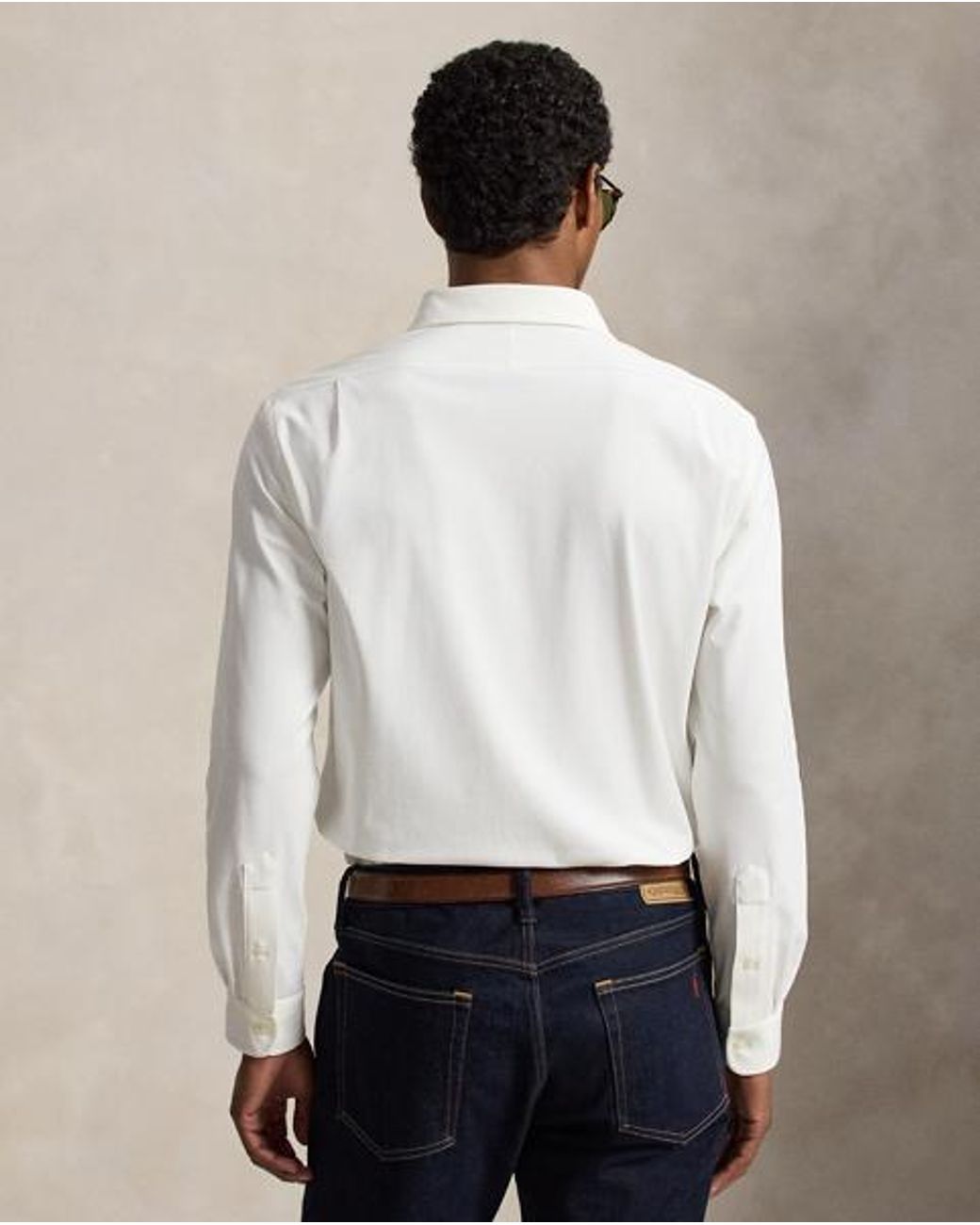Polo Ralph Lauren White Stretch Knit Oxford Shirt for men