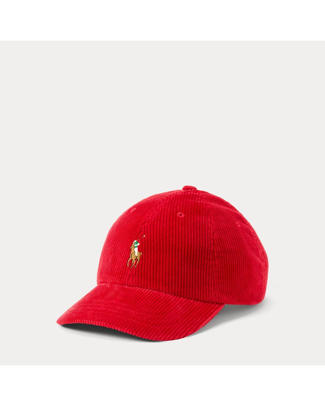 Polo Ralph Lauren Red Corduroy Ball Cap for men
