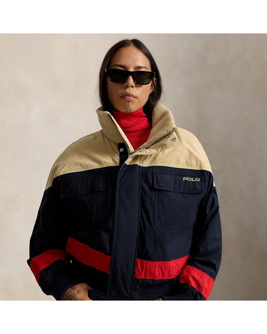 Polo Ralph Lauren Red Color-Blocked Ski Puffer Jacket