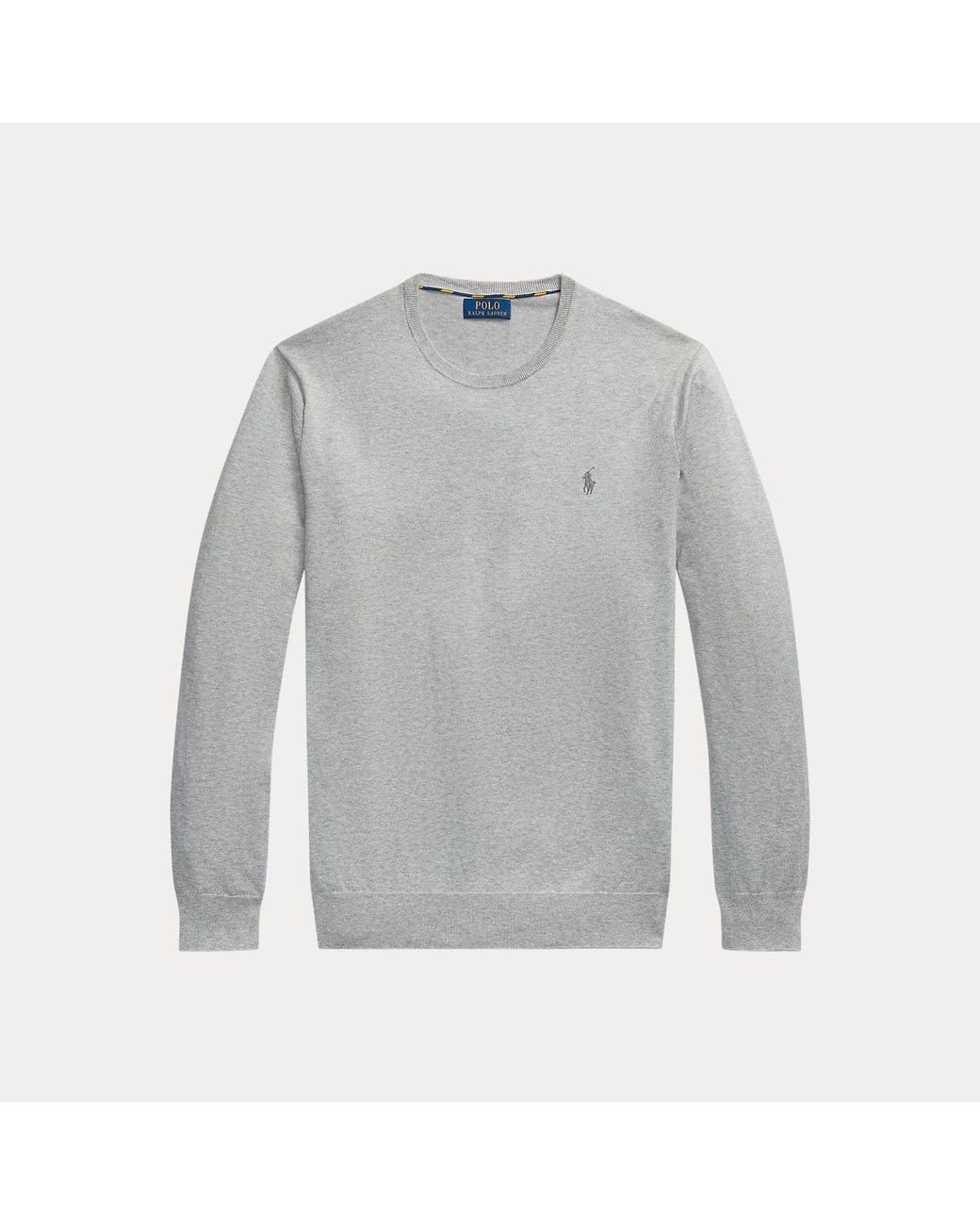 Polo Ralph Lauren Gray Slim Fit Cotton Sweater for men
