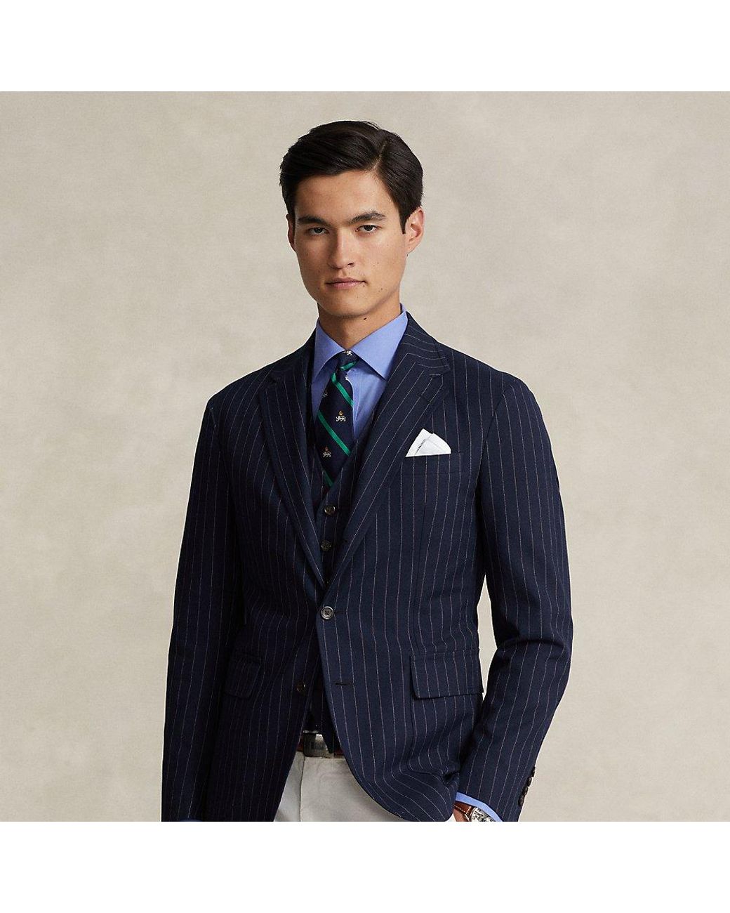Polo Ralph Lauren Polo Soft Pinstripe Suit Jacket in Blue for Men | Lyst
