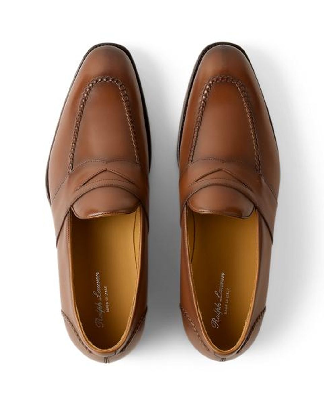 Ralph Lauren Brown Meegan Calfskin Penny Loafer for men