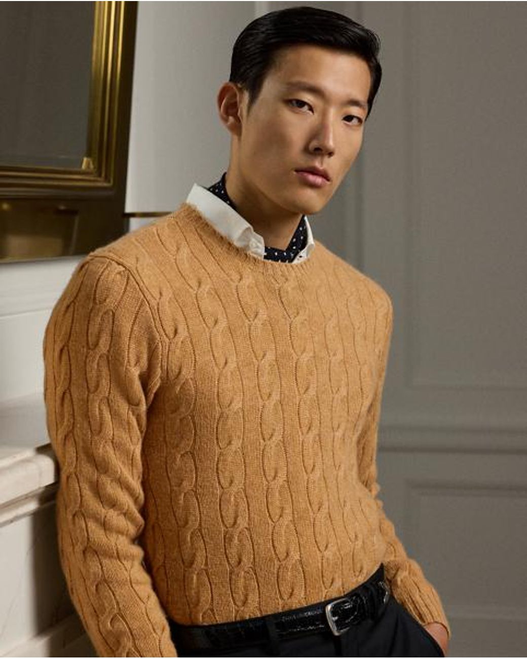Ralph Lauren Multicolor Cable-Knit Cashmere Sweater for men
