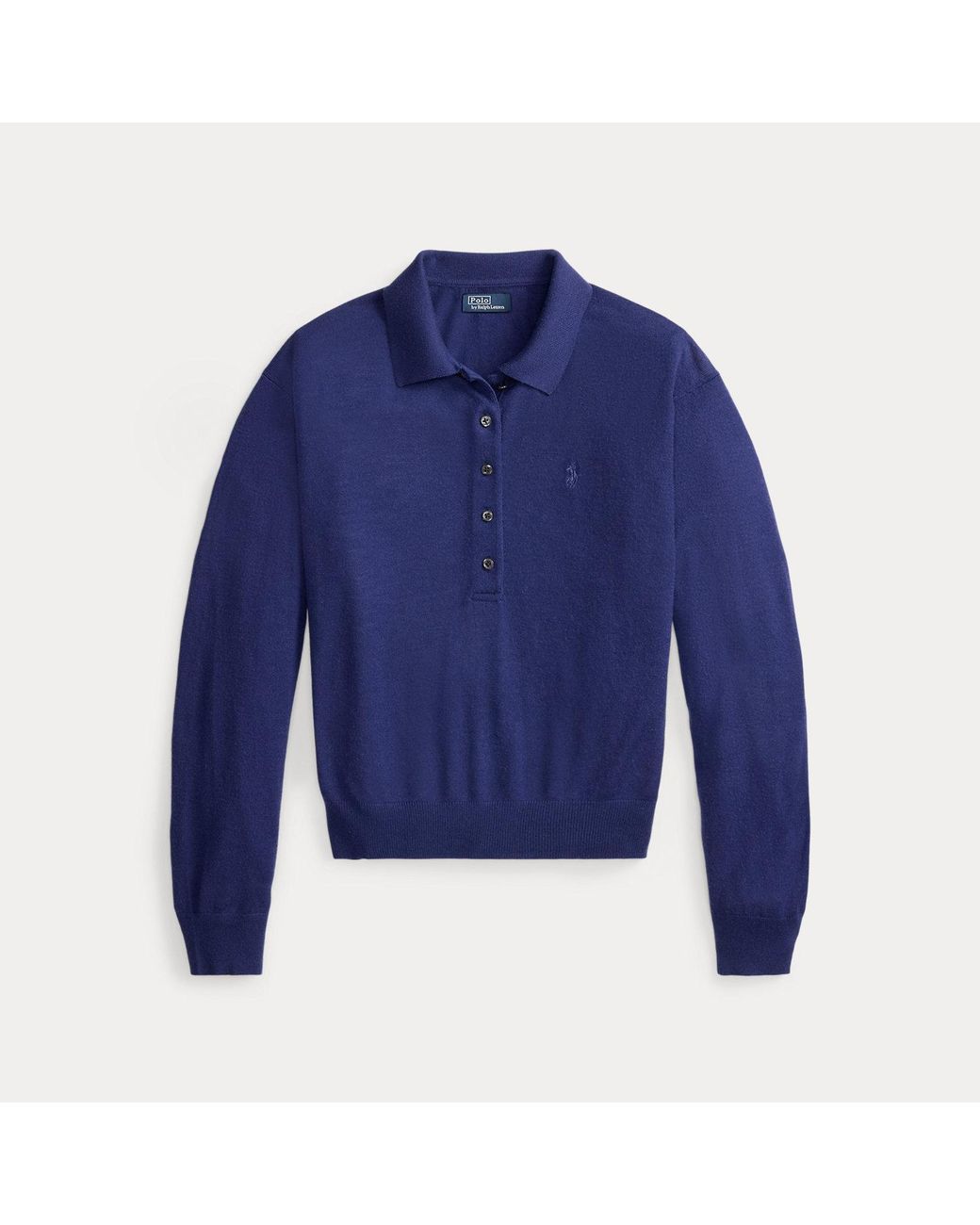 Polo Ralph Lauren Blue Wool Polo-Collar Jumper