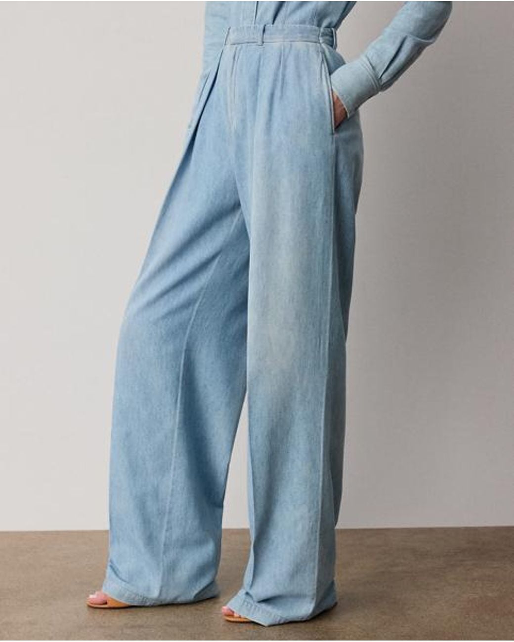 Ralph Lauren Blue Livie Cotton Denim Trouser