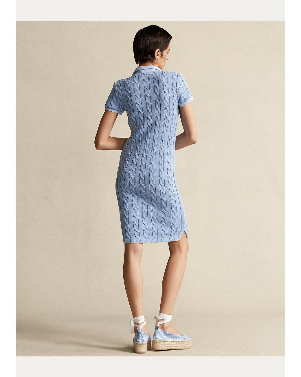 Polo Ralph Lauren Cable-knit Polo Dress in Blue | Lyst UK