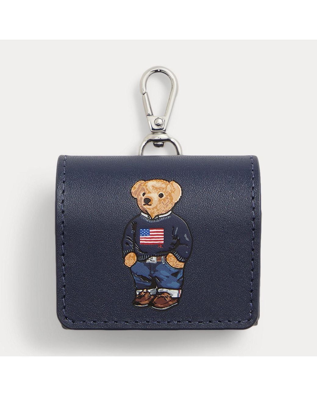 Polo Ralph Lauren Blue Polo Bear Leather Airpods Pro 3 Case for men