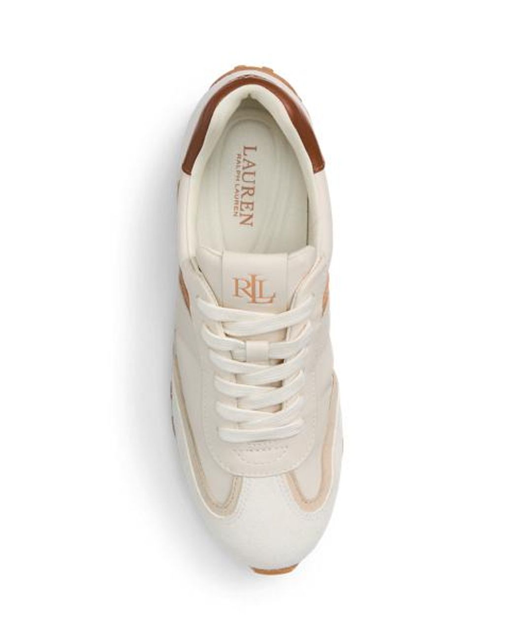 Ralph Lauren Natural Dani Suede & Leather Trainer